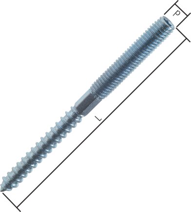 Exemplarische Darstellung: Stockschraube (Stahl verzinkt)